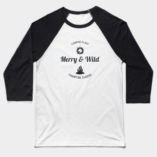 Merry & Wild: Camping Claus: Campfire Cheers Camping Christmas Tree Baseball T-Shirt